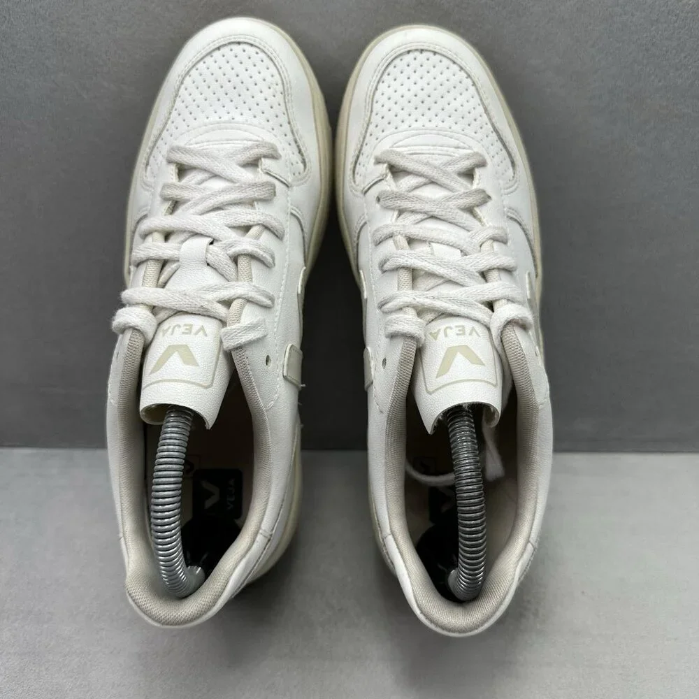 VEJA V-10 CWL‎ Womens Size 8 Shoes White Natural Leather Lace-Up Casual Sneakers